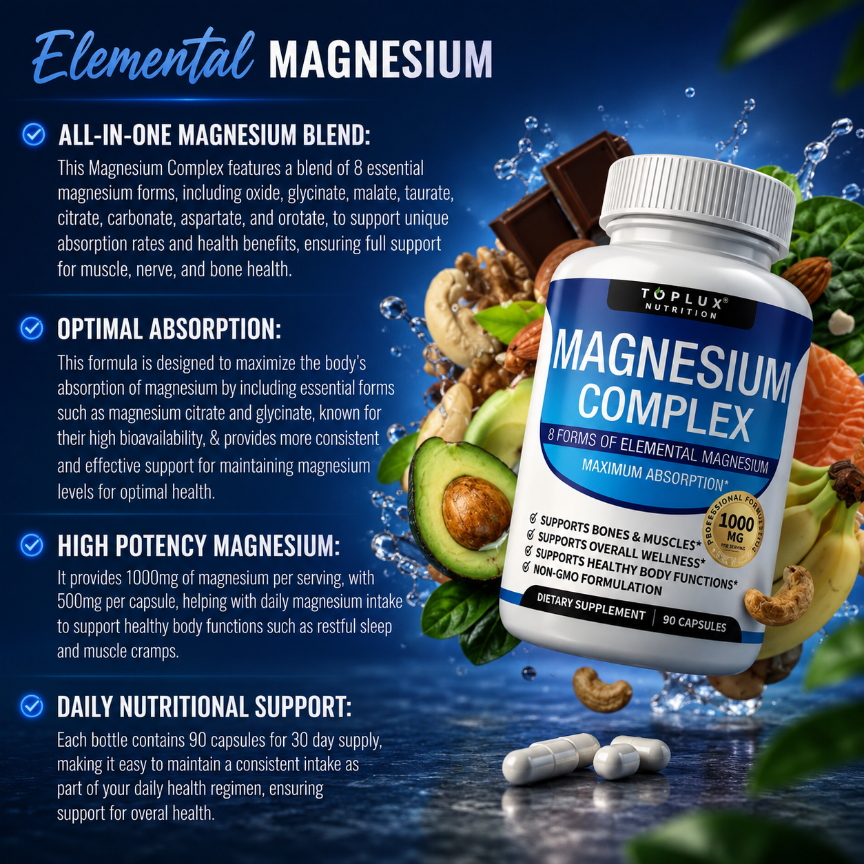 Magnesium Complex 8 Essential Magnesium Supplement Fitness Edible IMMUNITY